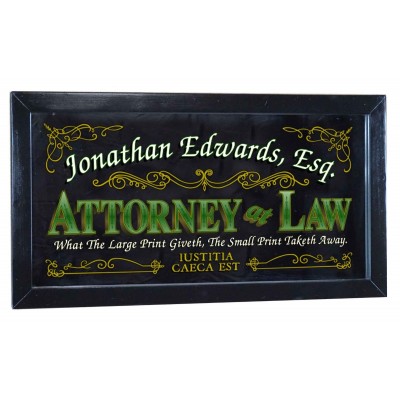 Attorney Personalized Bar Occupational Business Mirror Sign Pub Office 12"x26"   253807724678